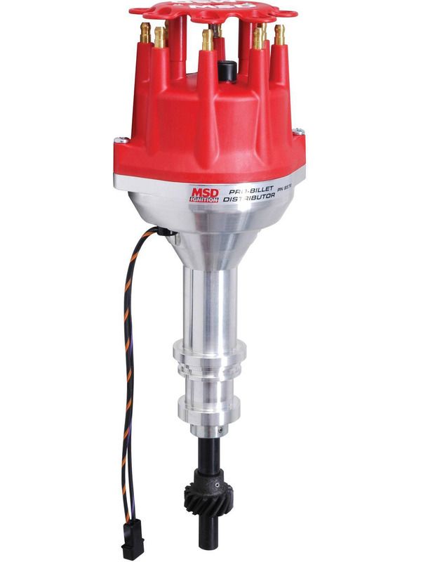 MSD PRO-BILLET DISTRIBUTOR FITS FORD 351W SMALL BASE IRON GEAR - RED