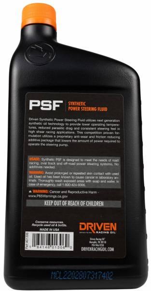 DRIVEN POWER STEERING FLUID 01306