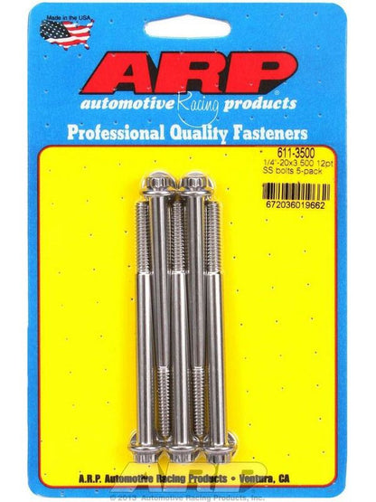 ARP BOLT 1/4"-20 UHL 3.500 12pt SS 5pk 611-3500