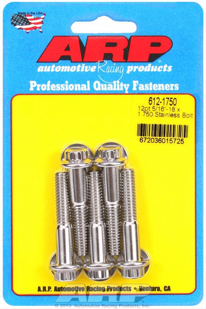 ARP BOLT 5/16"-18 12pt 1.750"UHL SS 5pk 612-1750