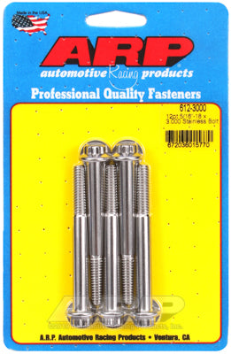 ARP BOLT 5/16"-18 12pt 3.000"UHL SS 5pk 612-3000