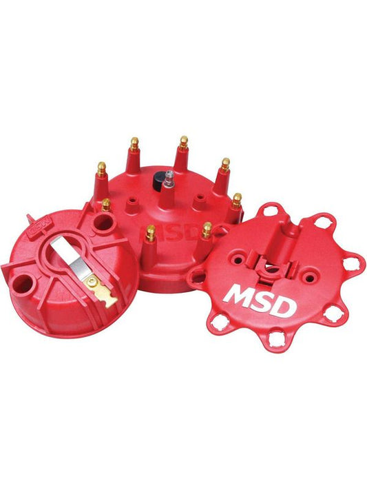 MSD DISTRIBUTOR CAP AND ROTOR KIT FITS FORD HEI DISTRIBUTOR RED