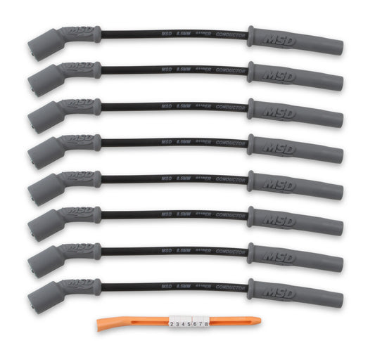 MSD - LS PLUG LEAD SET, BLACK (LONG)