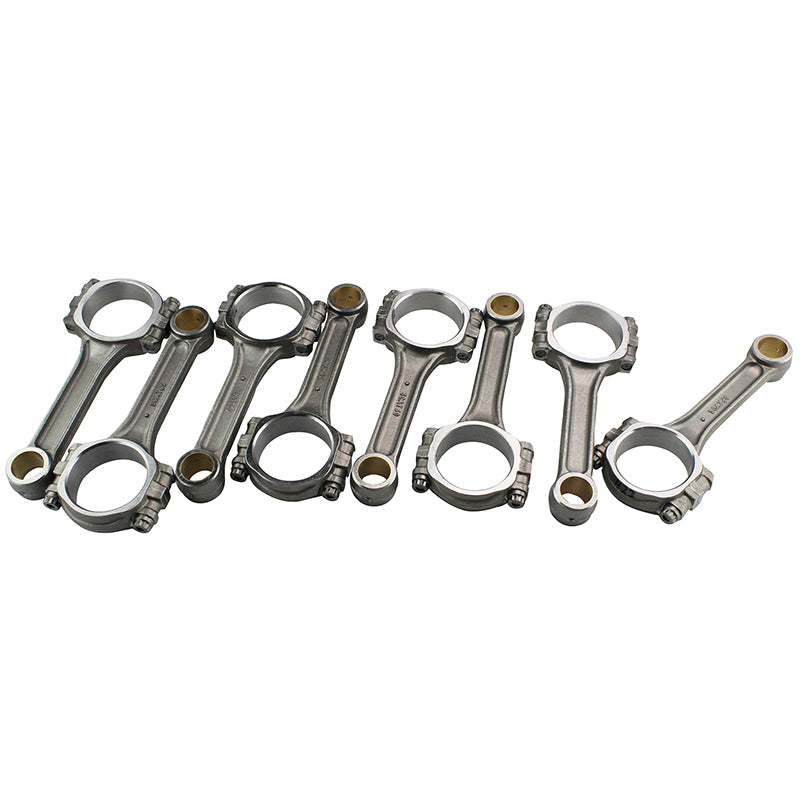 SCAT 6.000" Pro Stock I-Beam Conrods 4340, 3/8 ARP 8740 Bolts. SBC Small Block Chevy 350 LJ Connecting Rods, Bushed