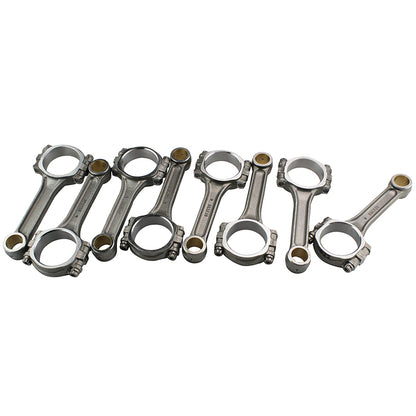 SCAT 6.000" Pro Stock I-Beam Conrods 4340, 3/8 ARP 8740 Bolts. SBC Small Block Chevy 350 LJ Connecting Rods, Bushed