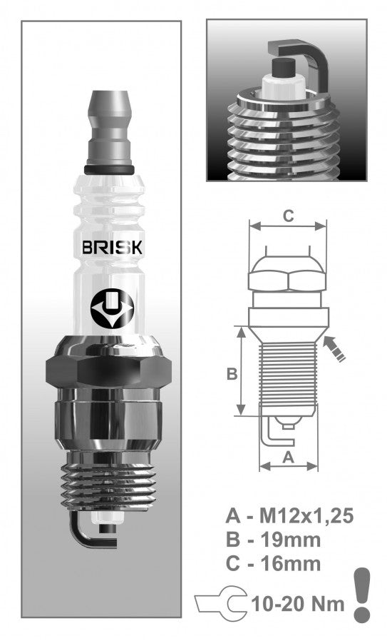 Brisk Silver Racing HR14YS Spark Plug